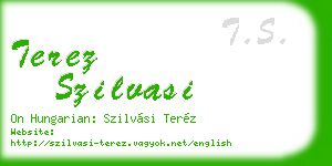 terez szilvasi business card